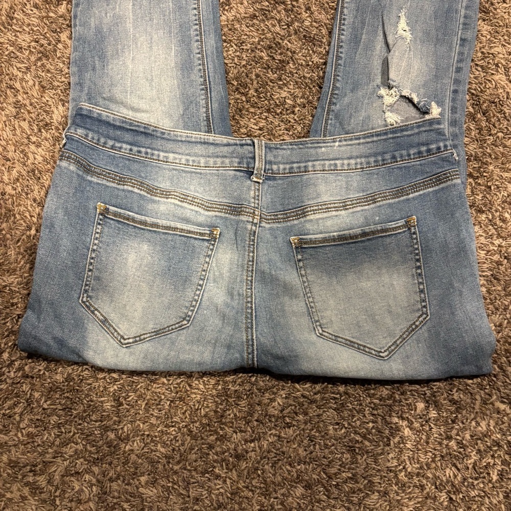Maurices Light Blue Distressed Skinny Jeans